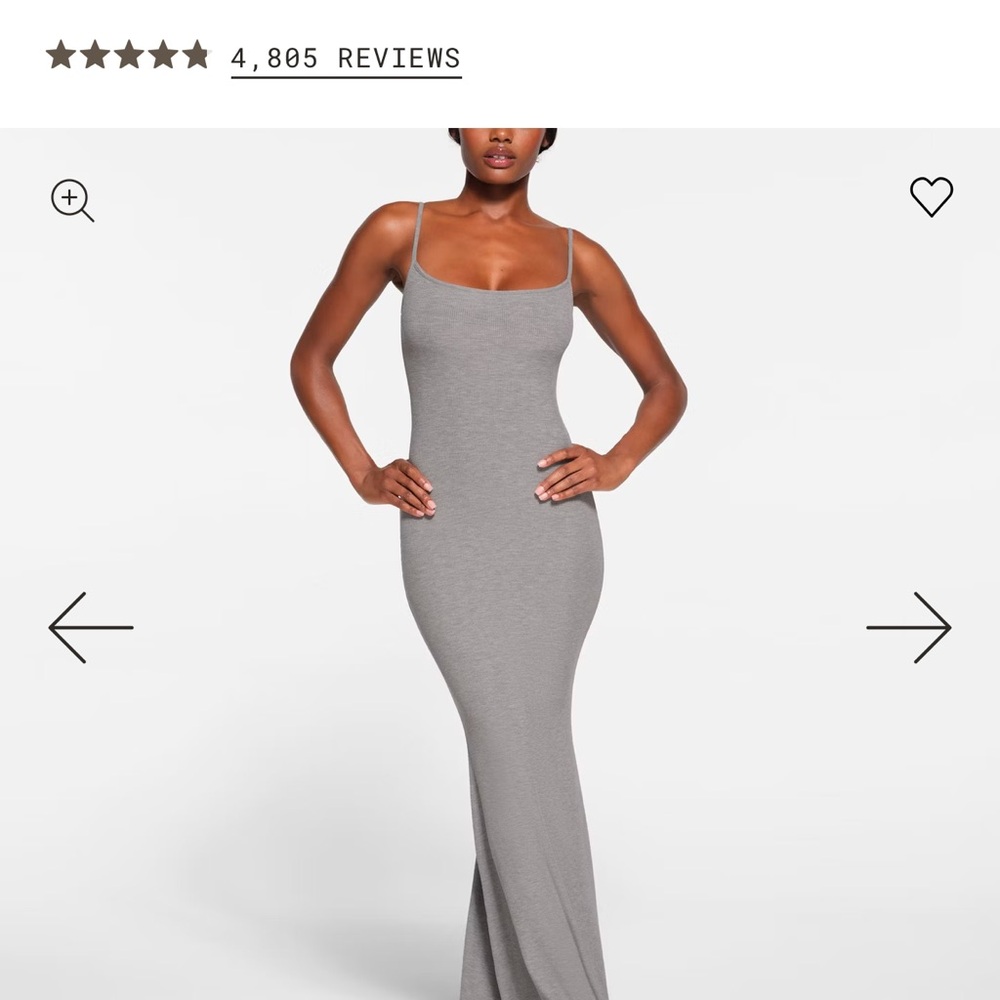 SKIMS Grey Lounge Slip Dress